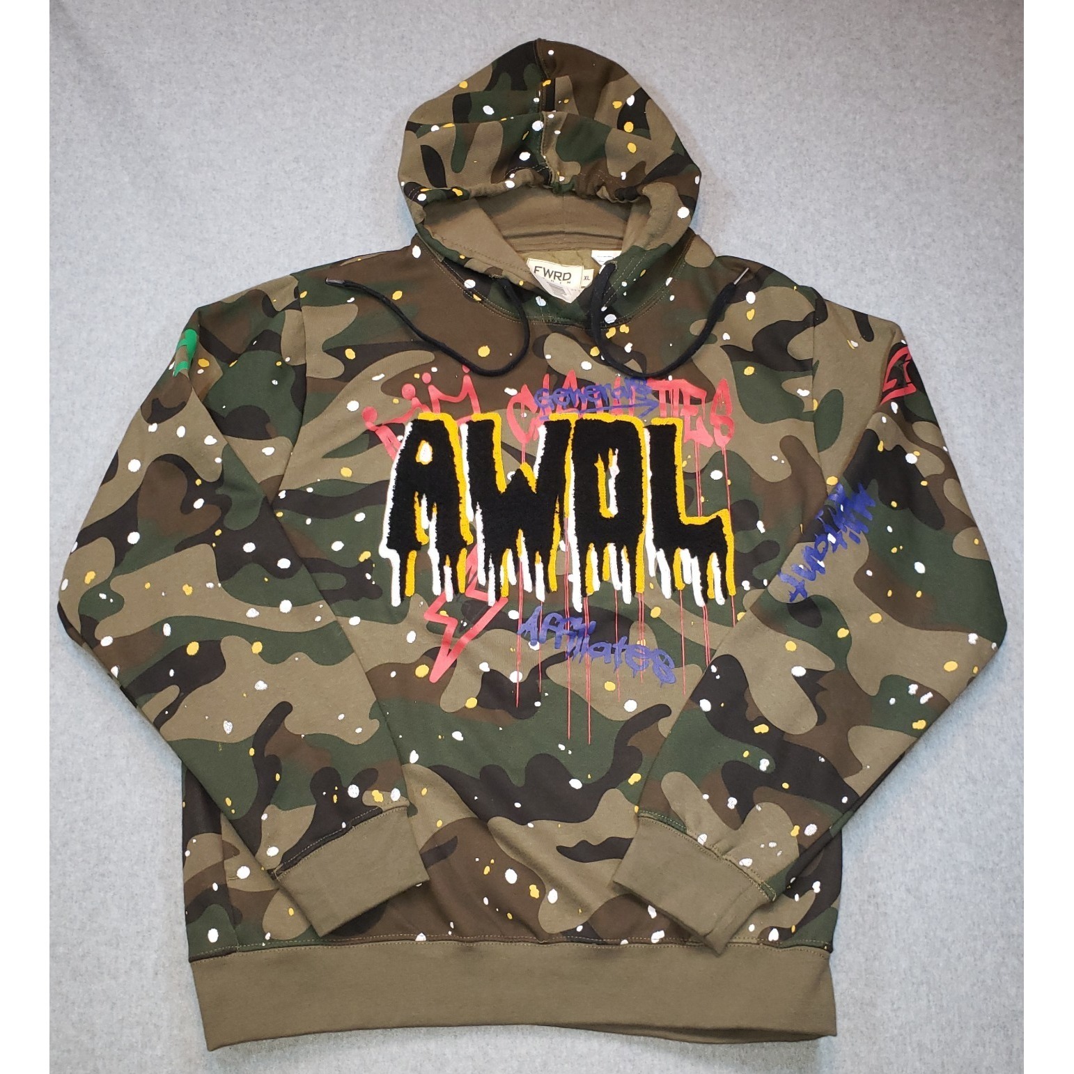 Fwrd Denim Co. Camo Awol Sweatpants & Hoodie Mens Xl Splatter Grunge Street Wear — image 2 of 8